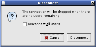 Disconnect dialog